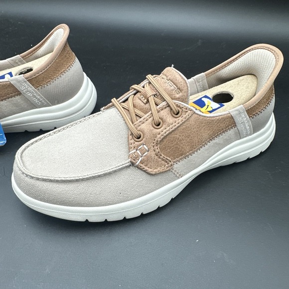 Skechers On-The-Go Flex Taupe Boat Shoes Women's Size 5.5 Palmilla - Picture 5 of 12